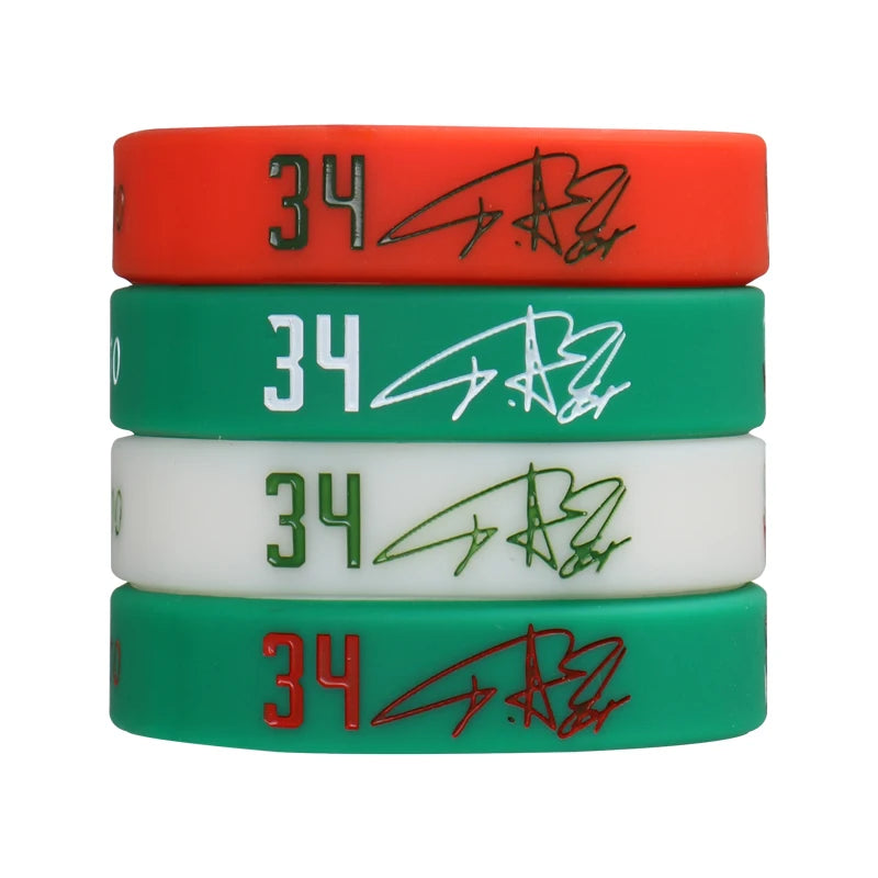 100pcs/lot Basketball Silicone Bracelets Sport Wristbands for Men Basketall Players Bangles
