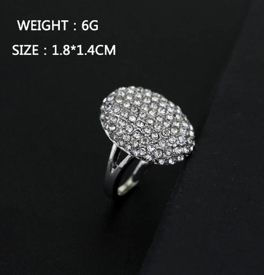 GETNOIVAS Silver Color Twilight Breaking Dawn Bella Engagement Wedding Ring Gorgeous Rhinestone Inlay Women Rings  Jewelry SL