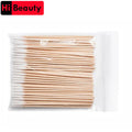 High Quality 1 Bag 100pcs Wooden Cotton Stick Swabs Buds For Cleaning The Ears Eyebrow Lips Eyeline Tattoo Makeup Cosmetics