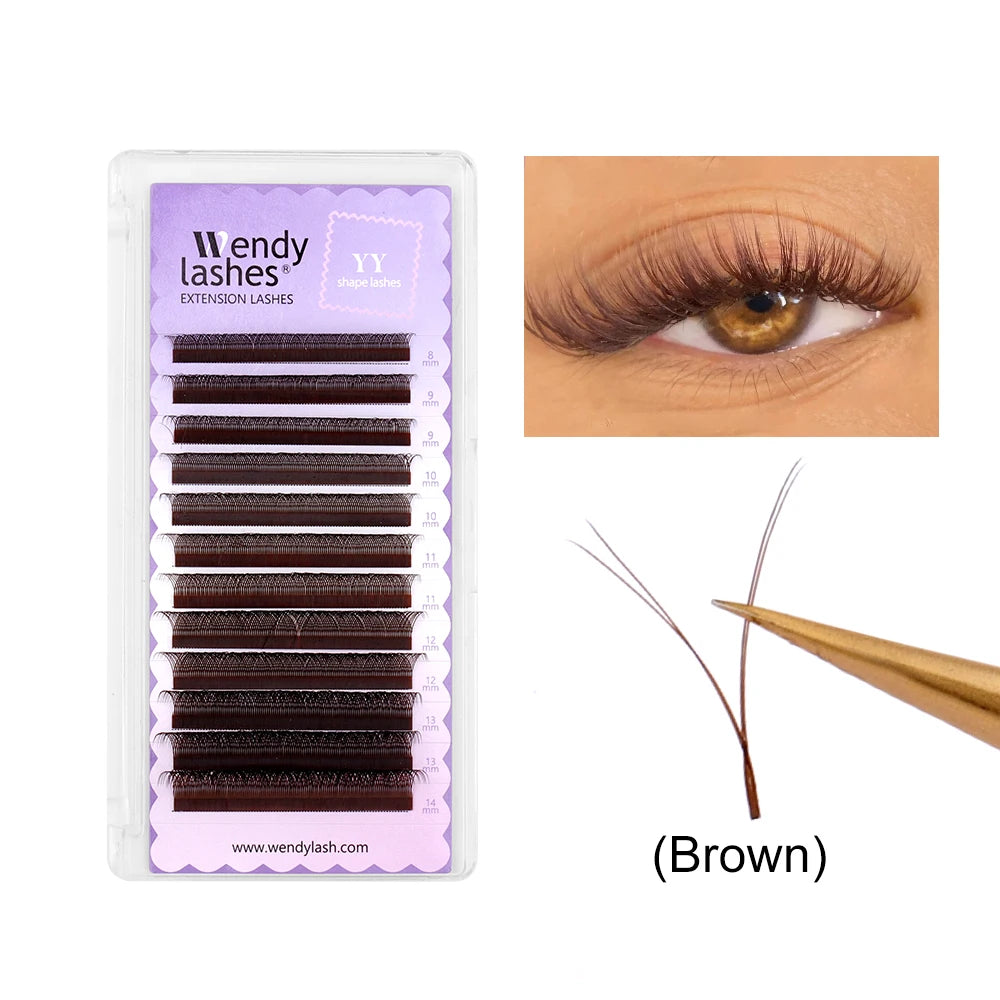 Wendy Lashes YY Shape Triple Tips Hand Woven Premium Soft Light Natural Eyelash Extension Supe High Quality Volume Premade Fans