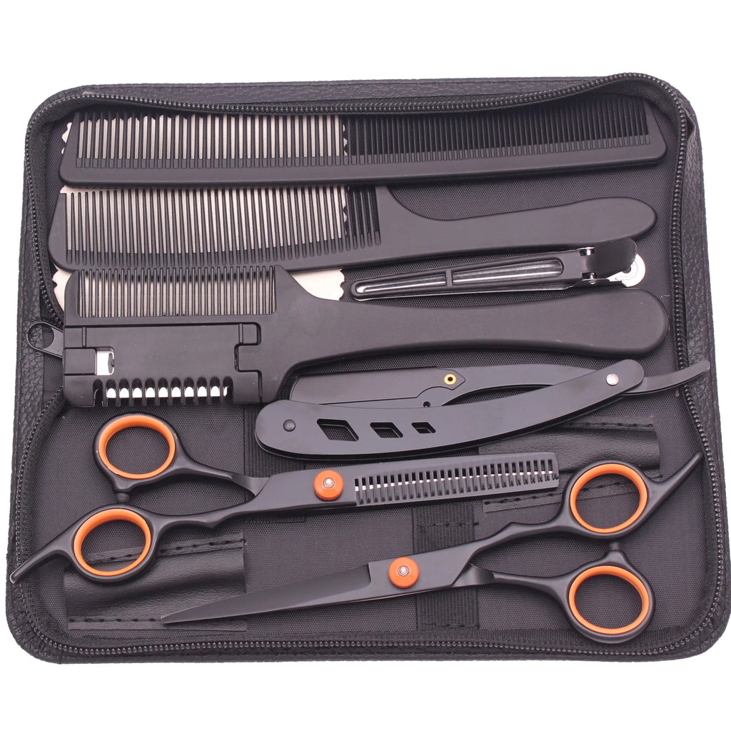 6.0'' Hair Scissors Professional Cutting Shears Thinning Hairdressing Haircut Comb Razors Sets Salon Barber & Home Dropshipping