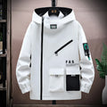 Zipper Jacket Men's Pilot Hooded Jacket Spring/Autumn Baseball Uniform Tide Card Loose Pullover Front Pocket Adding velvet Coat