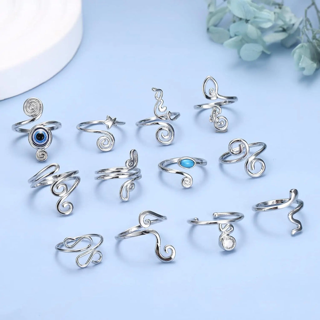 3Pcs Adjustable Toe Rings for Women Open African Toe Rings Summer Beach Foot Jewelry