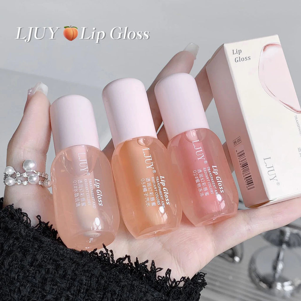 Fruit Crystal Jelly Lip Oil Hydrating Transparent Glass Lip Gloss Plumping Clear Lip Plumper Serum Lips Care Makeup Cosmetics