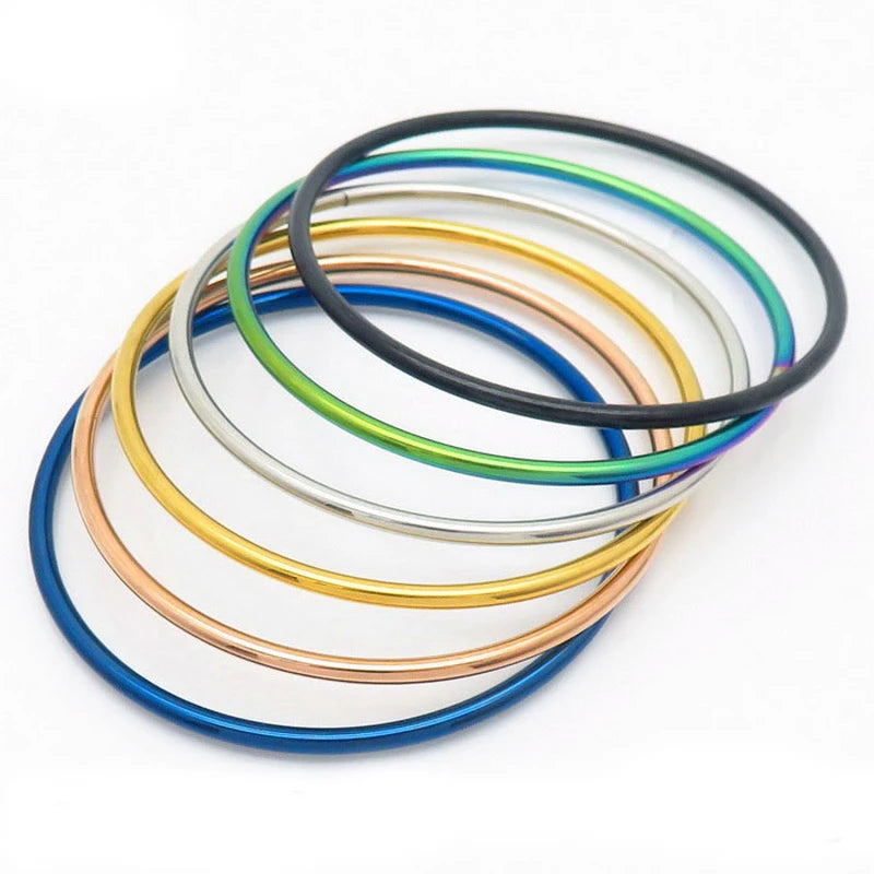 Simple Stainless Steel Bracelet For Women Men Gold Silver Color Geometry Wire Round Bangle Female Trendy Jewelry Wristband Gifts