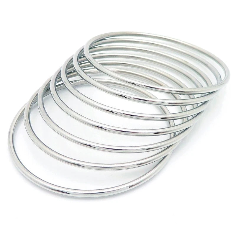 Simple Stainless Steel Bracelet For Women Men Gold Silver Color Geometry Wire Round Bangle Female Trendy Jewelry Wristband Gifts