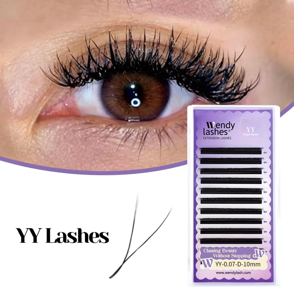 Wendy Lashes YY Shape Triple Tips Hand Woven Premium Soft Light Natural Eyelash Extension Supe High Quality Volume Premade Fans