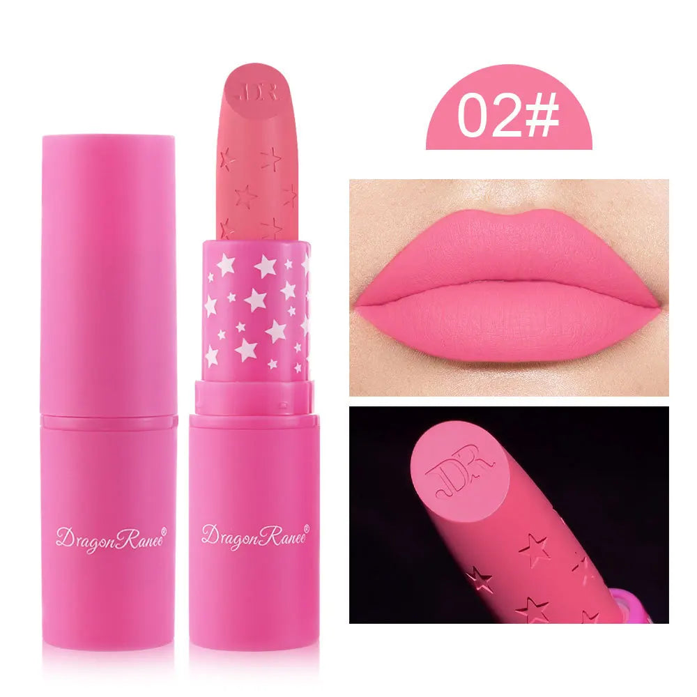 9 Colors Waterproof Rose Red Velvet Matte Lipstick Moisturizing Long Lasting Stars Not Easy To Fade Nude Lip Tint Black Lipstick
