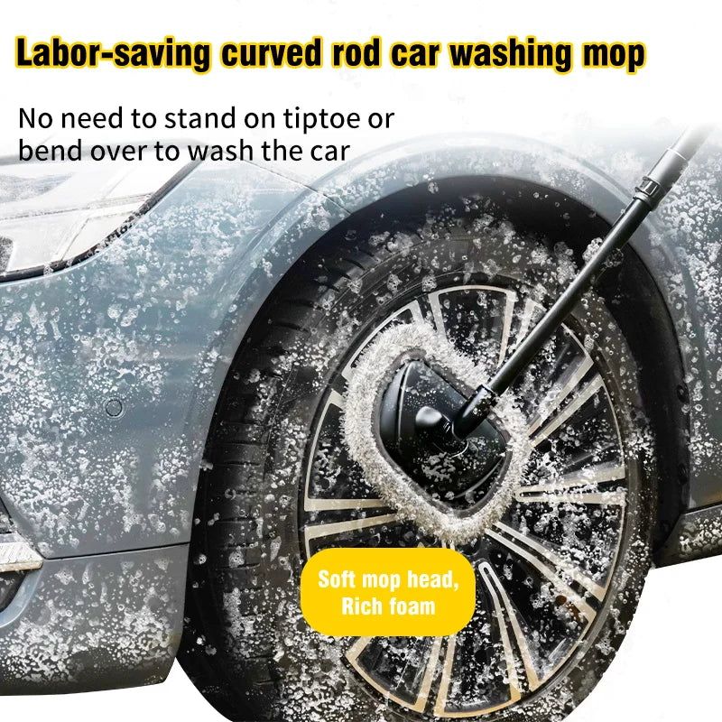 New Car Wash Mop Cleaning Brush Telescoping Long Handle Cleaning Mop Retractable Bent Bar Car Wash Brush Car Cleaning Tools