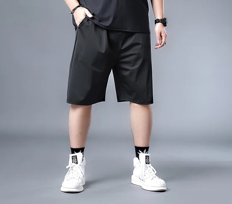 Men's 3XL-10XL Stretch Baggy Jogger Pants Elastic Waist Quick-Dry Streetwear Black Sweatpants Plus Size Casual Pants Relaxed Fit