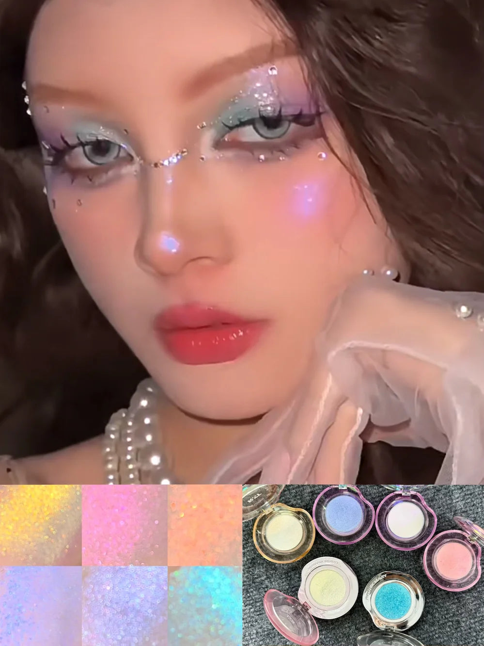 RMT High Gloss Chameleon Highlight Matte Purple Fine Powder Cream Blusher Shiny Face Brightening Integrated Plate ROMATIC Makeup