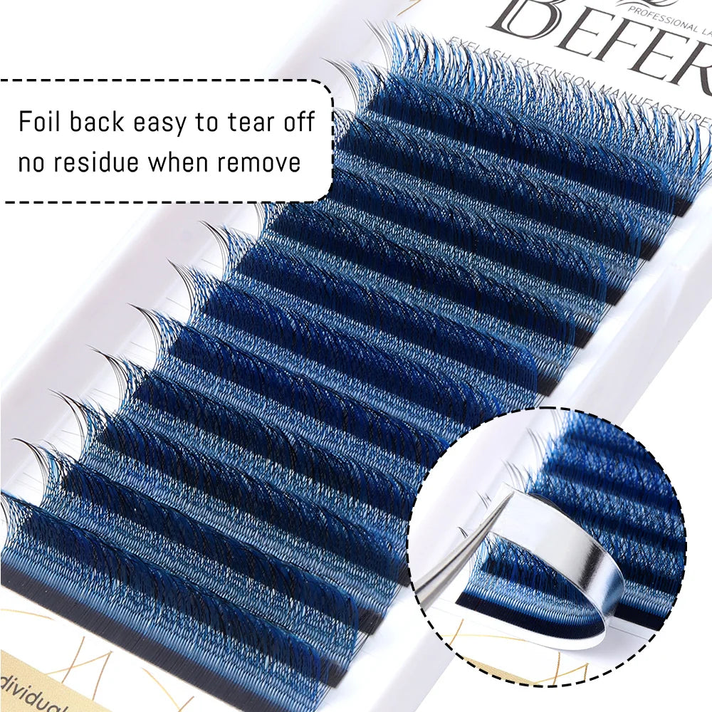 Befer Beauty Purple Pink Blue Colored 3D W Lashes Extension 8-13mm Green Colorful Eyelash Extensions Professional Lash Supplies