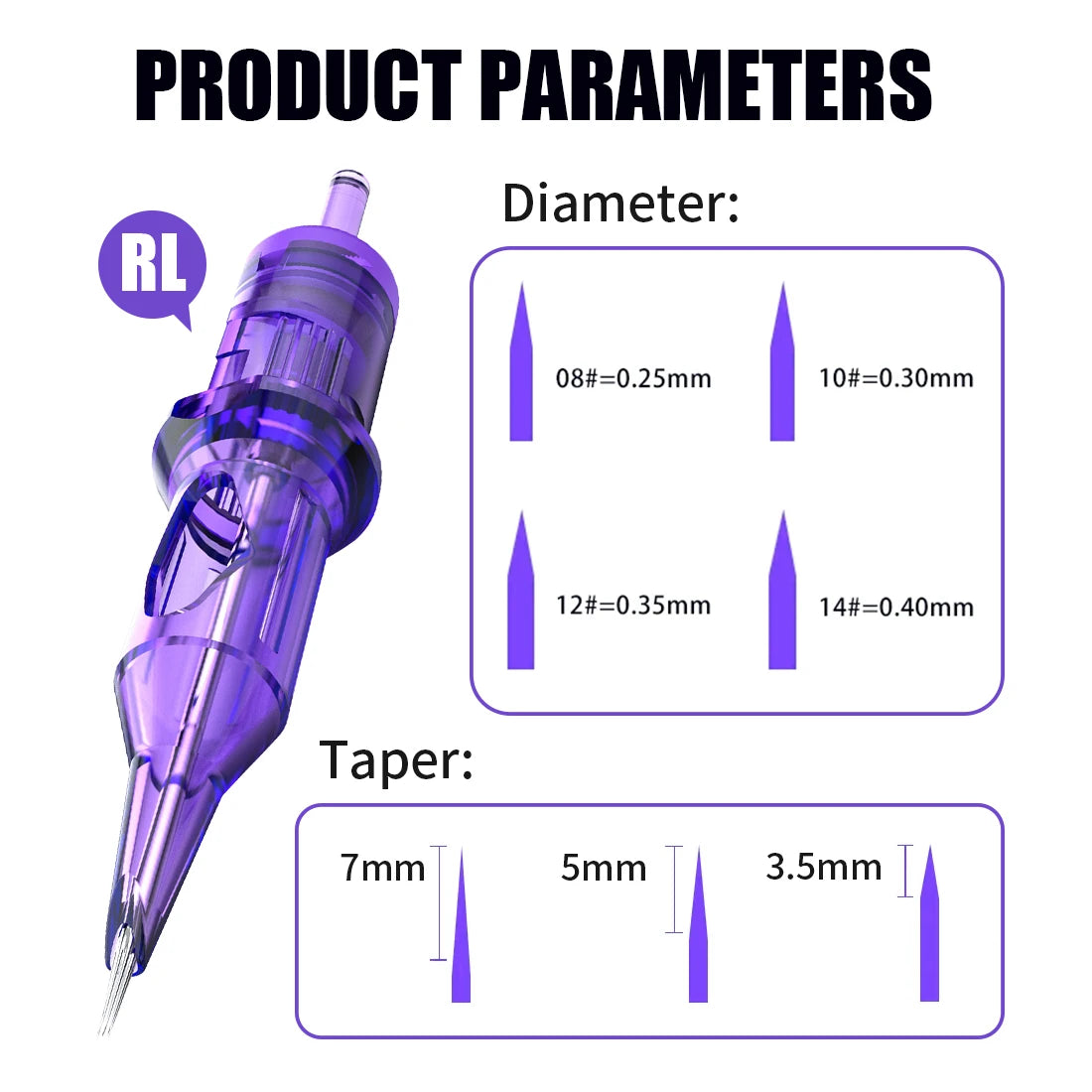 Mast Pro Tattoo Cartridge Needles RL Disposable Round Liner Universal Tattoo Cartridges 0.18/0.25/0.30/0.35/0.40mm Needles