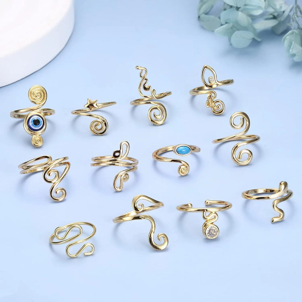 3Pcs Adjustable Toe Rings for Women Open African Toe Rings Summer Beach Foot Jewelry