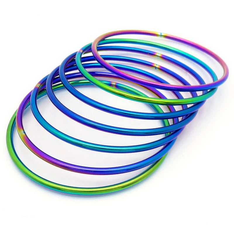 Simple Stainless Steel Bracelet For Women Men Gold Silver Color Geometry Wire Round Bangle Female Trendy Jewelry Wristband Gifts