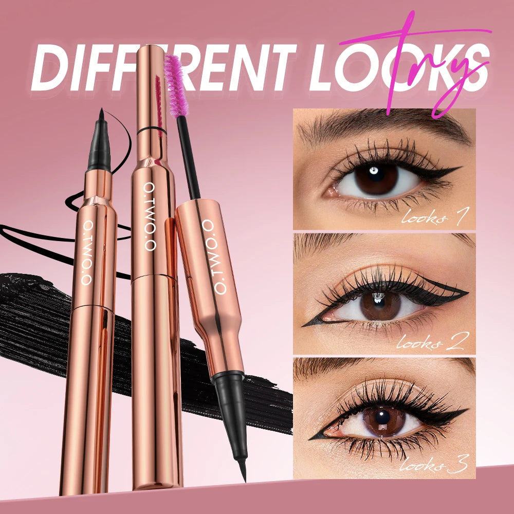 O.TWO.O Eyeliner Pencil Liquid Eye Liner Waterproof Smudge Proof Quick Drying 12 Hour Wear Ultra Fine Black Eyeliner for Arrows