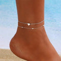 Bohemia Multilayer Rice Bead Anklet Set for Women Fashion Starfish Pendant Anklets Summer Sandy Beach Ankle Chain On Leg Jewelry