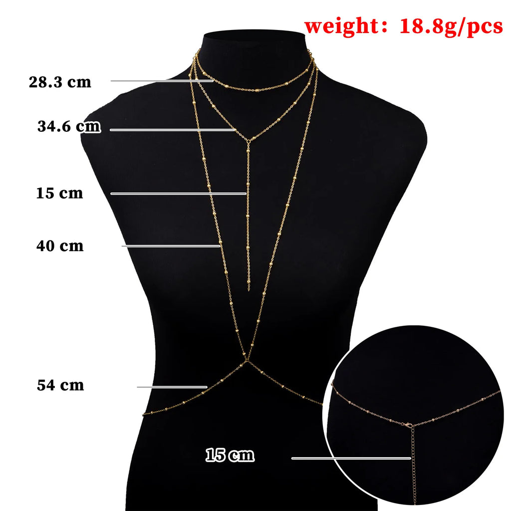 New Sexy Fashion Swimsuit Bra Body Chain Ladies Body Bead Chain Accessories BD7016