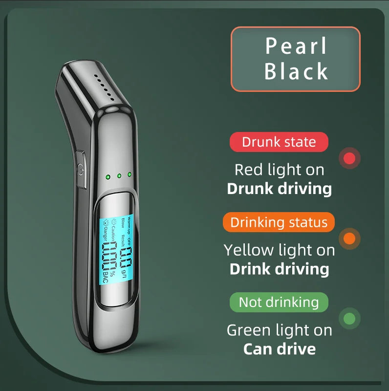 Portable Breathalyzer Professional Breath Alcohol Tester LCD Display Detector for Drunk Driving Car Electronics Alcohol Test
