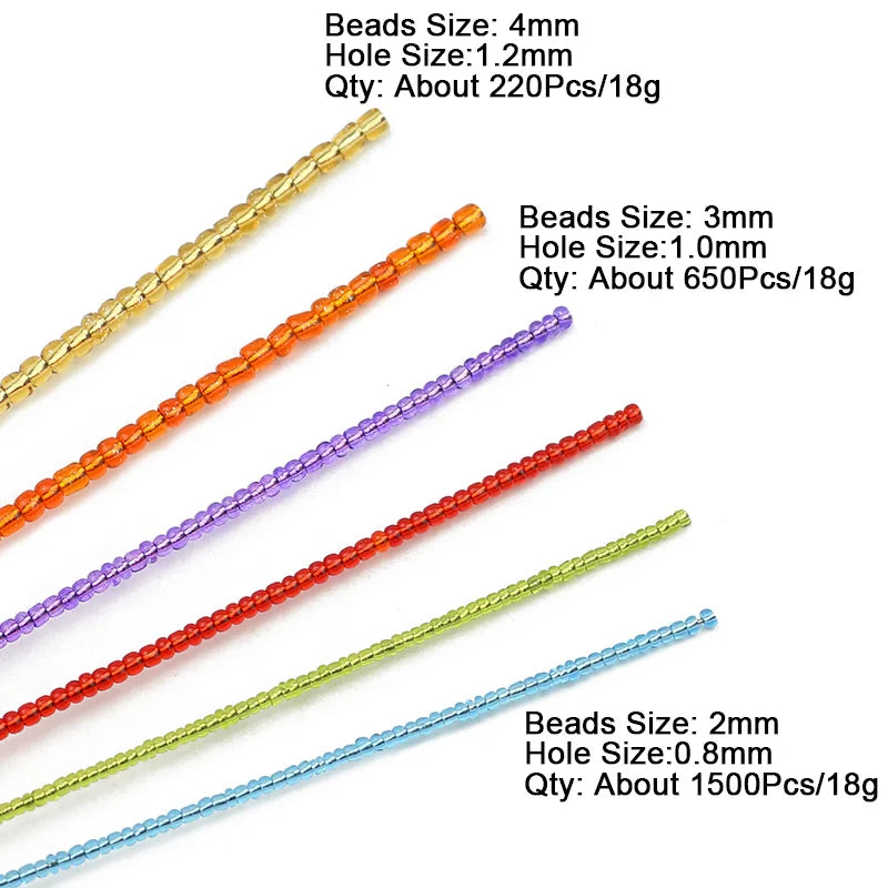2/3/4mm Miyuki Glass Seed Beads Japanese 11/0 Waterproof Glass Spacer Loose Beads for Jewelry Making DIY Bracelet Sewing 18g/lot