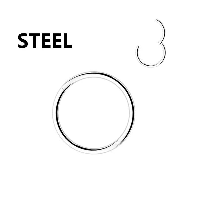 1PC Stainless Steel Nose Hoop Septum Piercing Clicker Hinged Segment Rings Lip Helix Daith Conch Cartilage Earrings Sexy Jewelry
