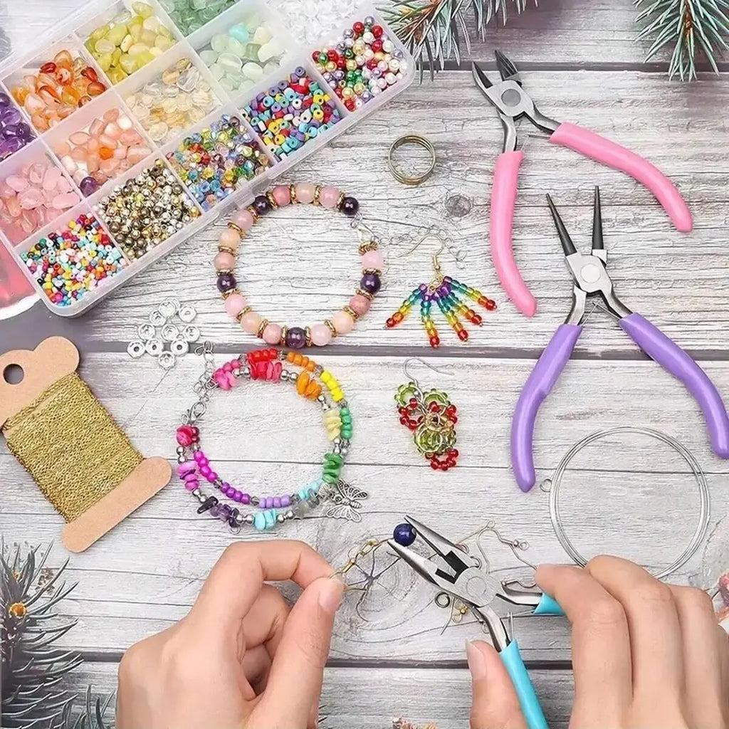 3pcs Jewelry Making Pliers Set - Needle Nose, Chain Nose, Round Nose & Wire Cutter - Perfect for Jewelry Repair, Wire Wrapping