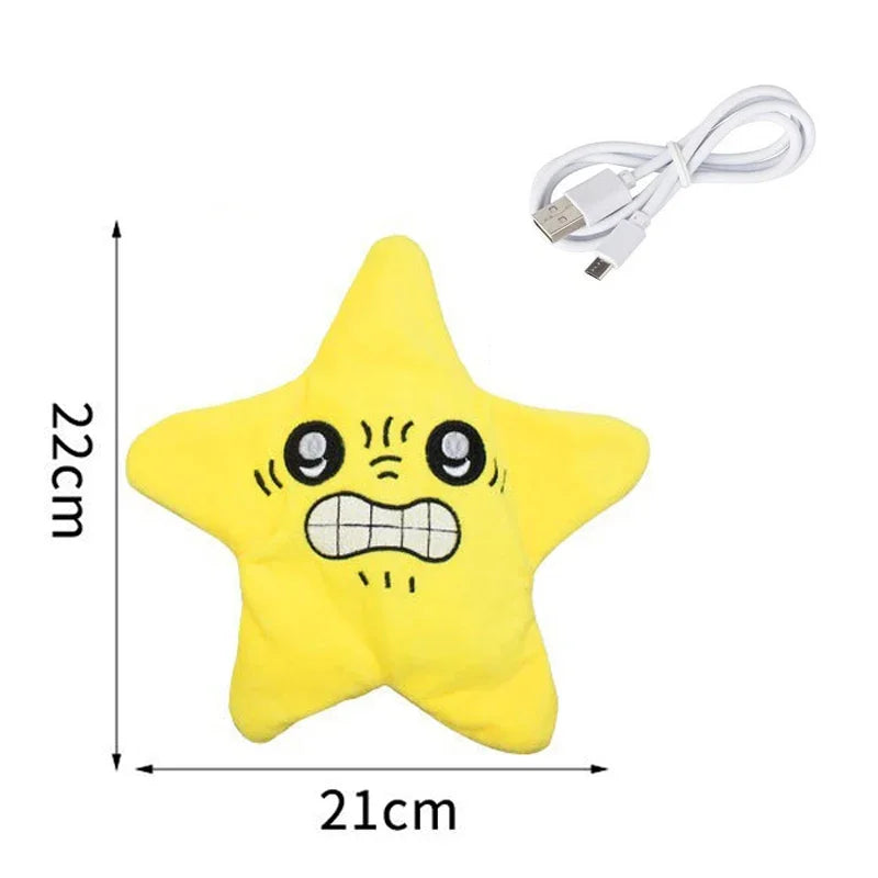 Dancing Stars Plush Toy Cute Moving Meteor Pendant Doll Backpack Ornament Stuffed Doll Swinging Stars KeyChain Gifts for Kids