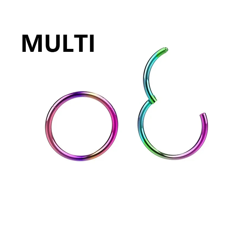 1PC Stainless Steel Nose Hoop Septum Piercing Clicker Hinged Segment Rings Lip Helix Daith Conch Cartilage Earrings Sexy Jewelry