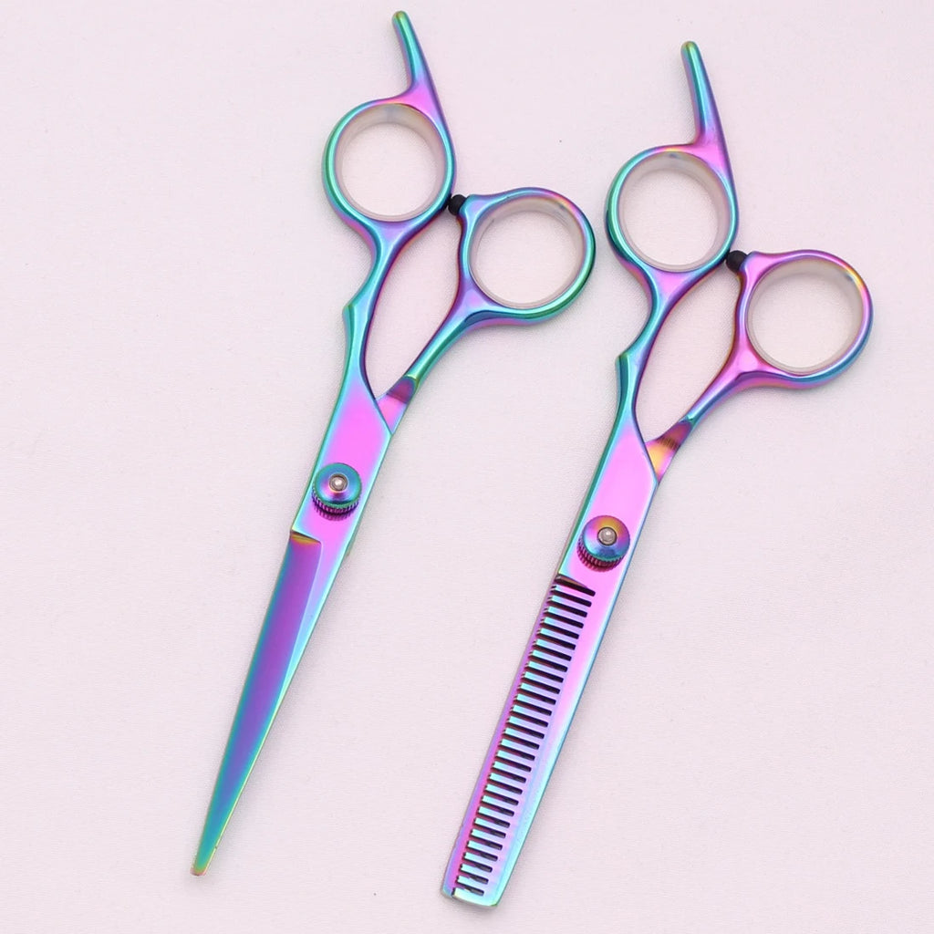 6.0'' Hair Scissors Professional Cutting Shears Thinning Hairdressing Haircut Comb Razors Sets Salon Barber & Home Dropshipping